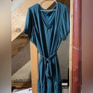 Maurices Teal Polka Dot wrap Dress